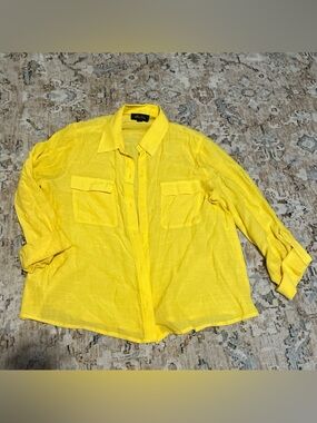Melissa Paige Bright Yellow Men’s Button-Down Shirt